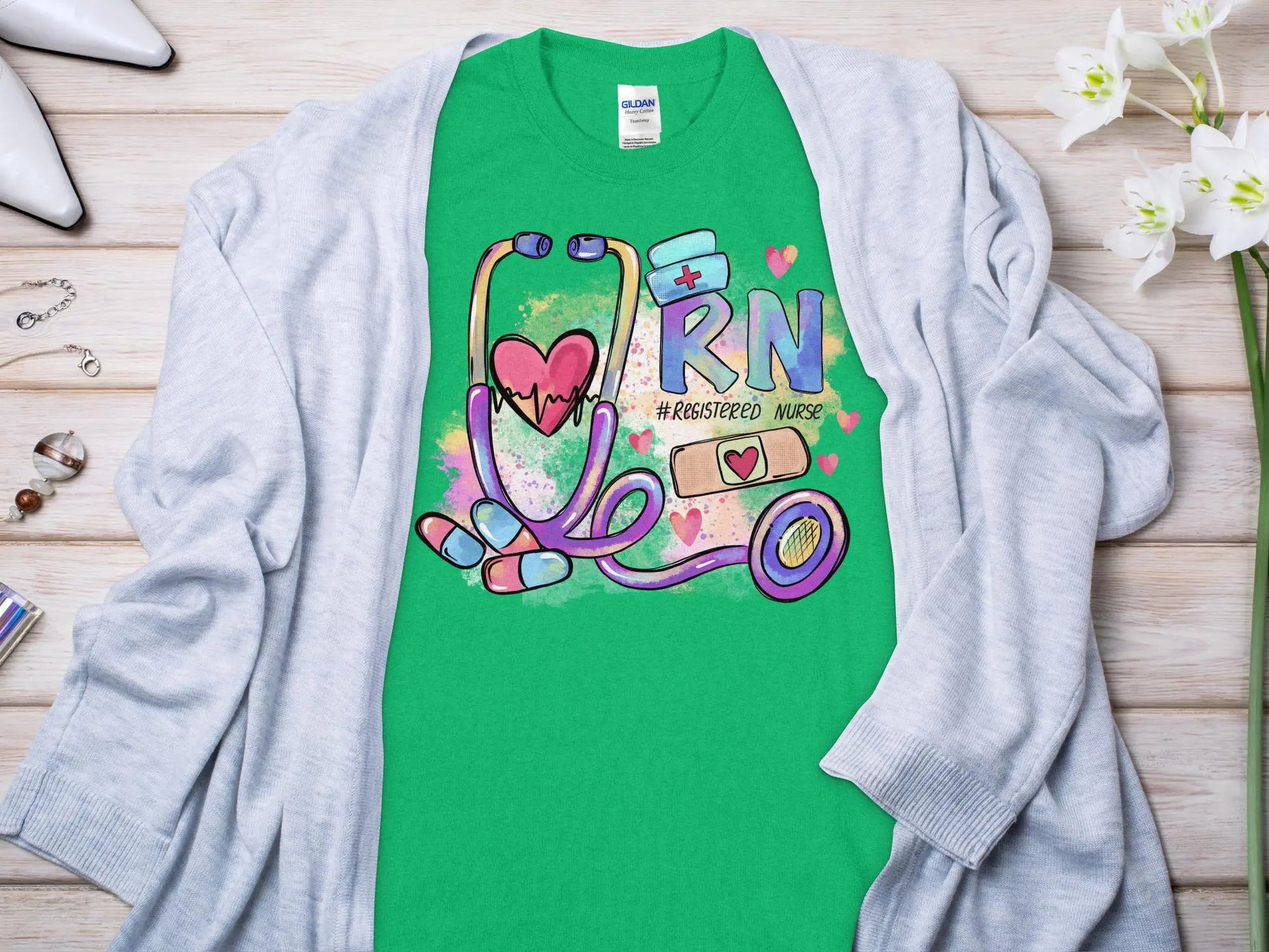 Nurse, New Future Nurse Gift Idea, Nursing School Student Grad, RN LPN, Nurse Life, Funny Nurse Quality Gildan Tee Support a Nurse - Creations Unlimited
