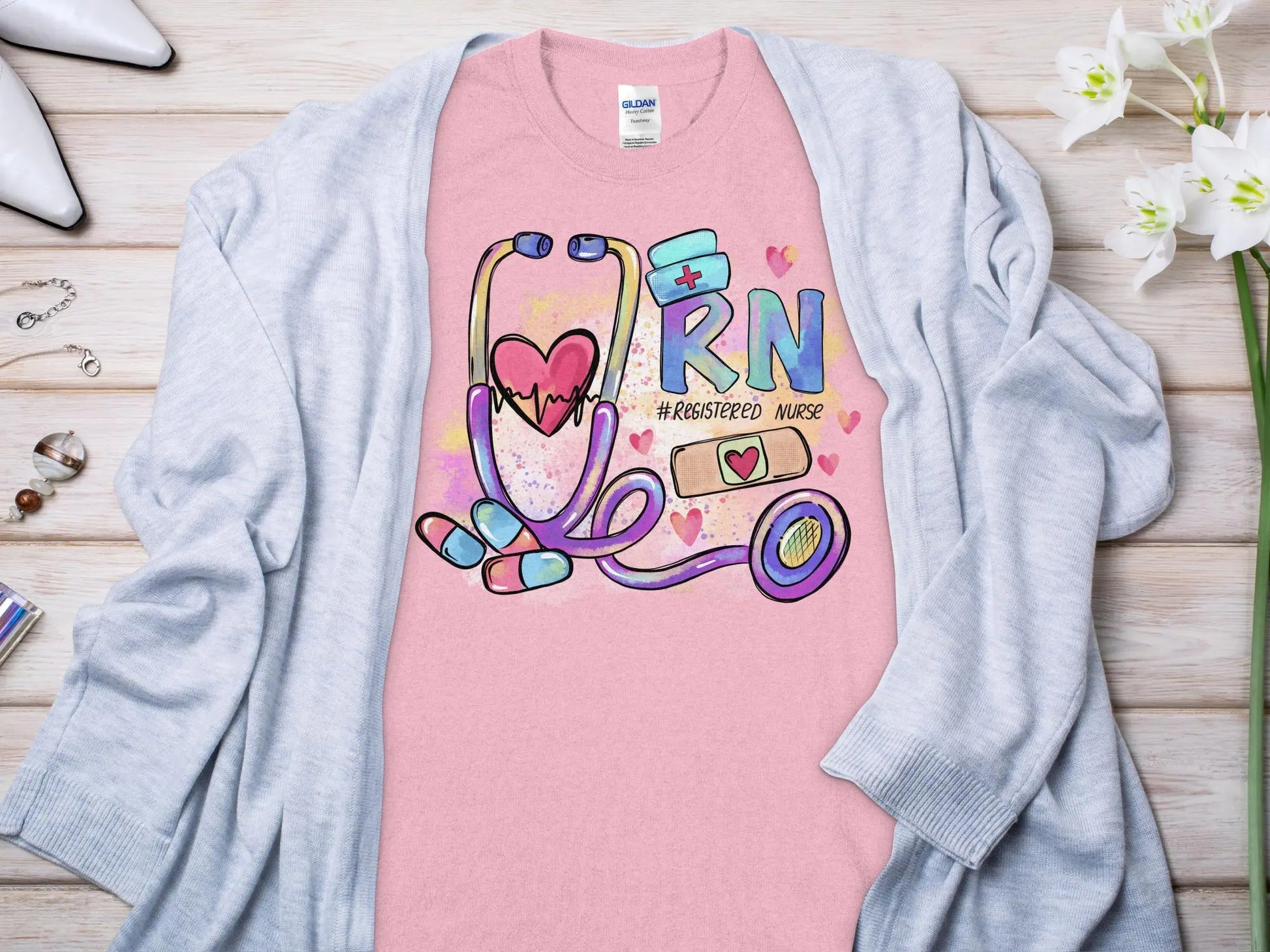 Nurse, New Future Nurse Gift Idea, Nursing School Student Grad, RN LPN, Nurse Life, Funny Nurse Quality Gildan Tee Support a Nurse - Creations Unlimited