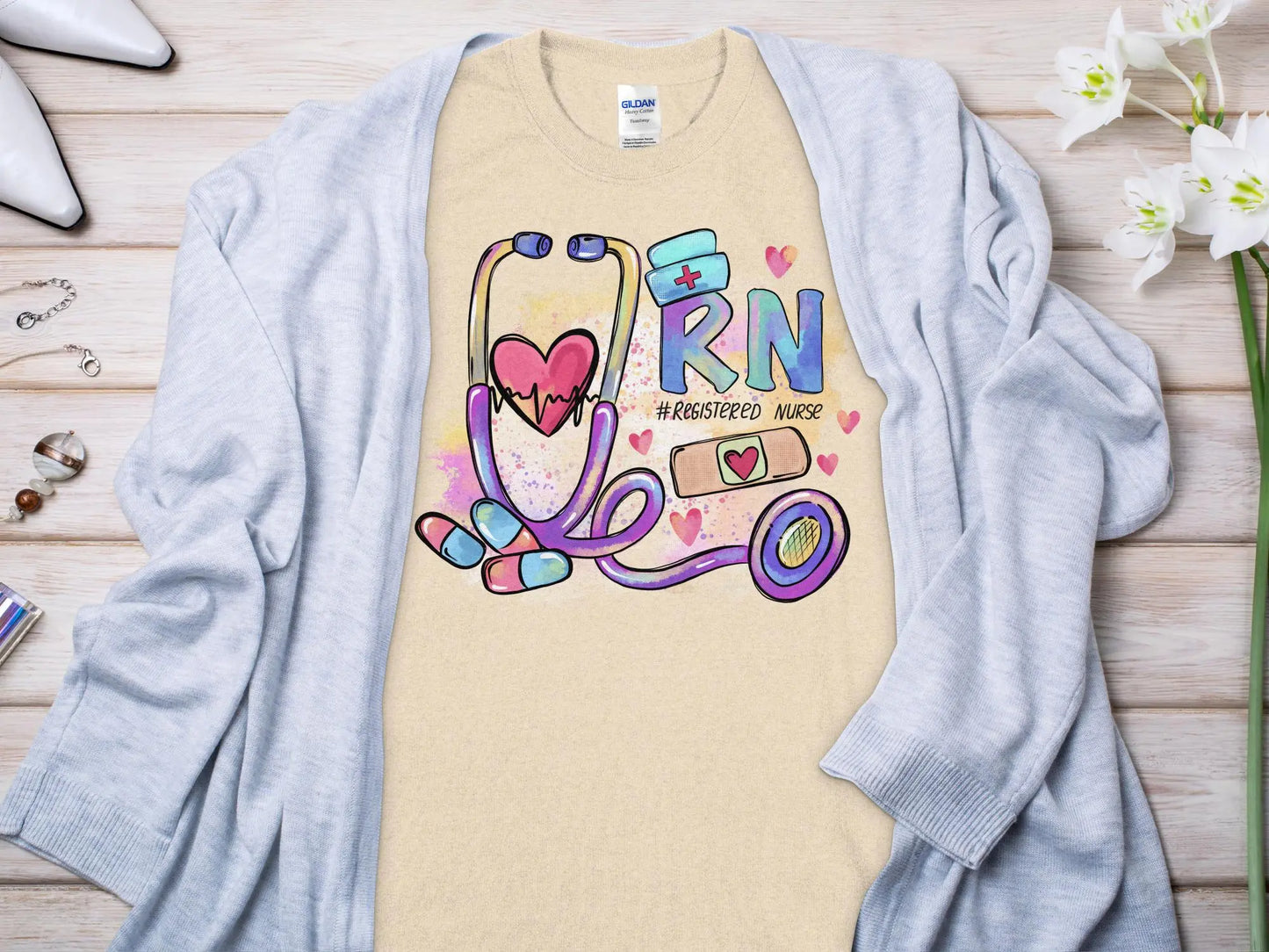 Nurse, New Future Nurse Gift Idea, Nursing School Student Grad, RN LPN, Nurse Life, Funny Nurse Quality Gildan Tee Support a Nurse - Creations Unlimited