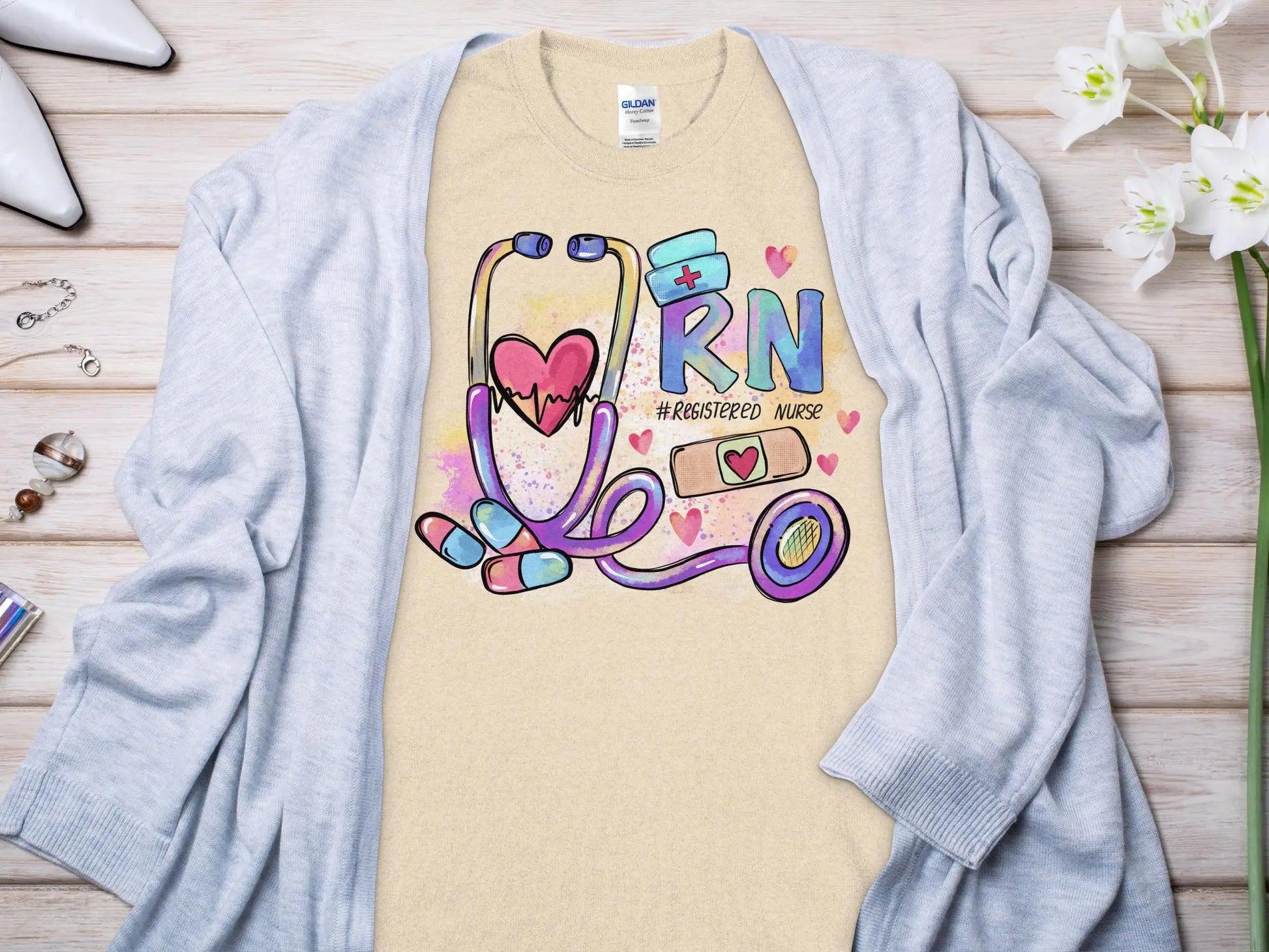 Nurse, New Future Nurse Gift Idea, Nursing School Student Grad, RN LPN, Nurse Life, Funny Nurse Quality Gildan Tee Support a Nurse - Creations Unlimited