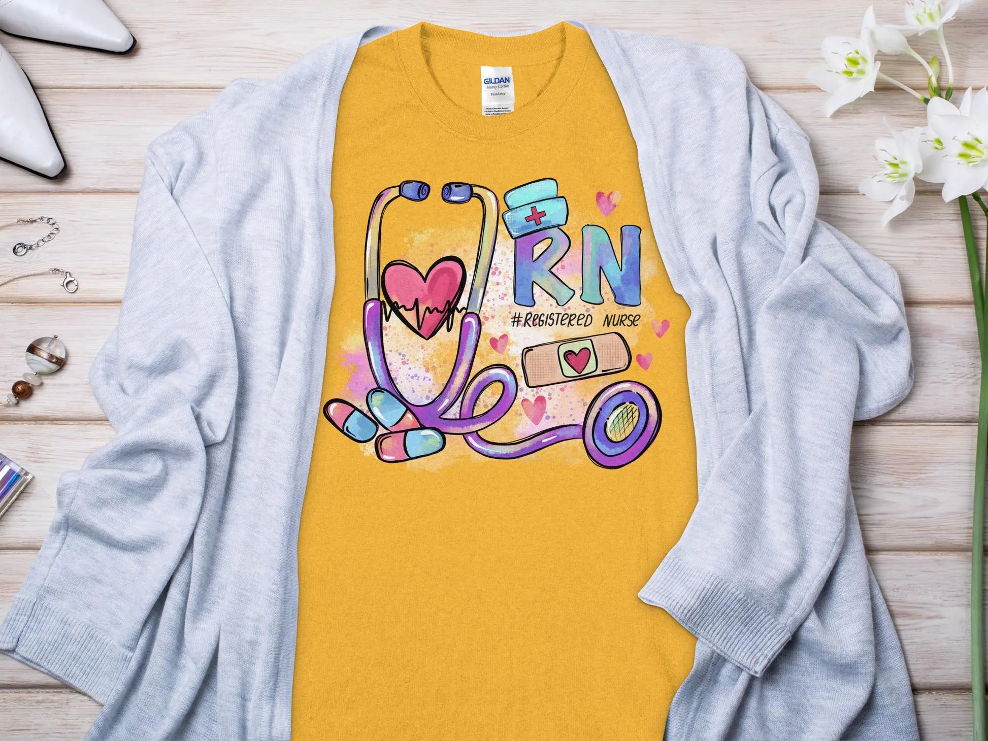 Nurse, New Future Nurse Gift Idea, Nursing School Student Grad, RN LPN, Nurse Life, Funny Nurse Quality Gildan Tee Support a Nurse - Creations Unlimited