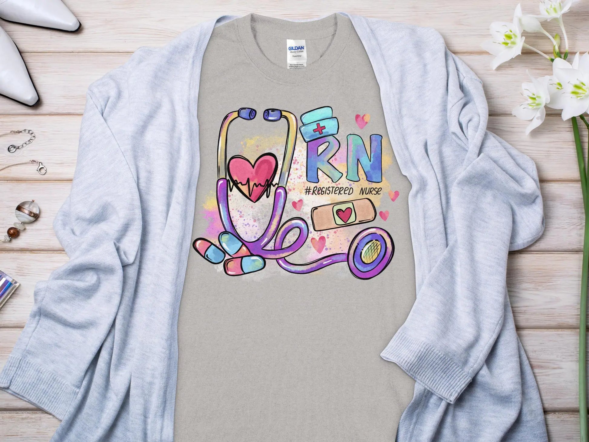 Nurse, New Future Nurse Gift Idea, Nursing School Student Grad, RN LPN, Nurse Life, Funny Nurse Quality Gildan Tee Support a Nurse - Creations Unlimited