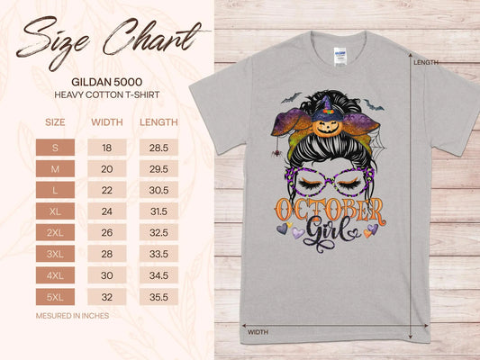 October Girl Birthday T- Makes a Great Gift Quality T- All Sizes and Colors Quality Gilden Tee - Creations Unlimited