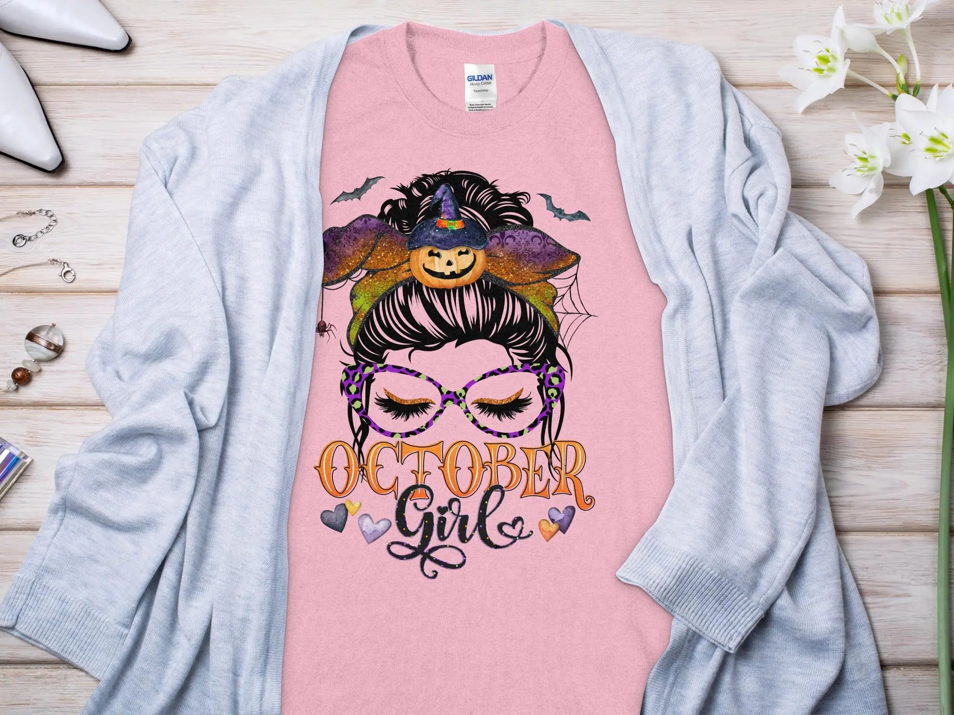 October Girl Birthday T- Makes a Great Gift Quality T- All Sizes and Colors Quality Gilden Tee - Creations Unlimited