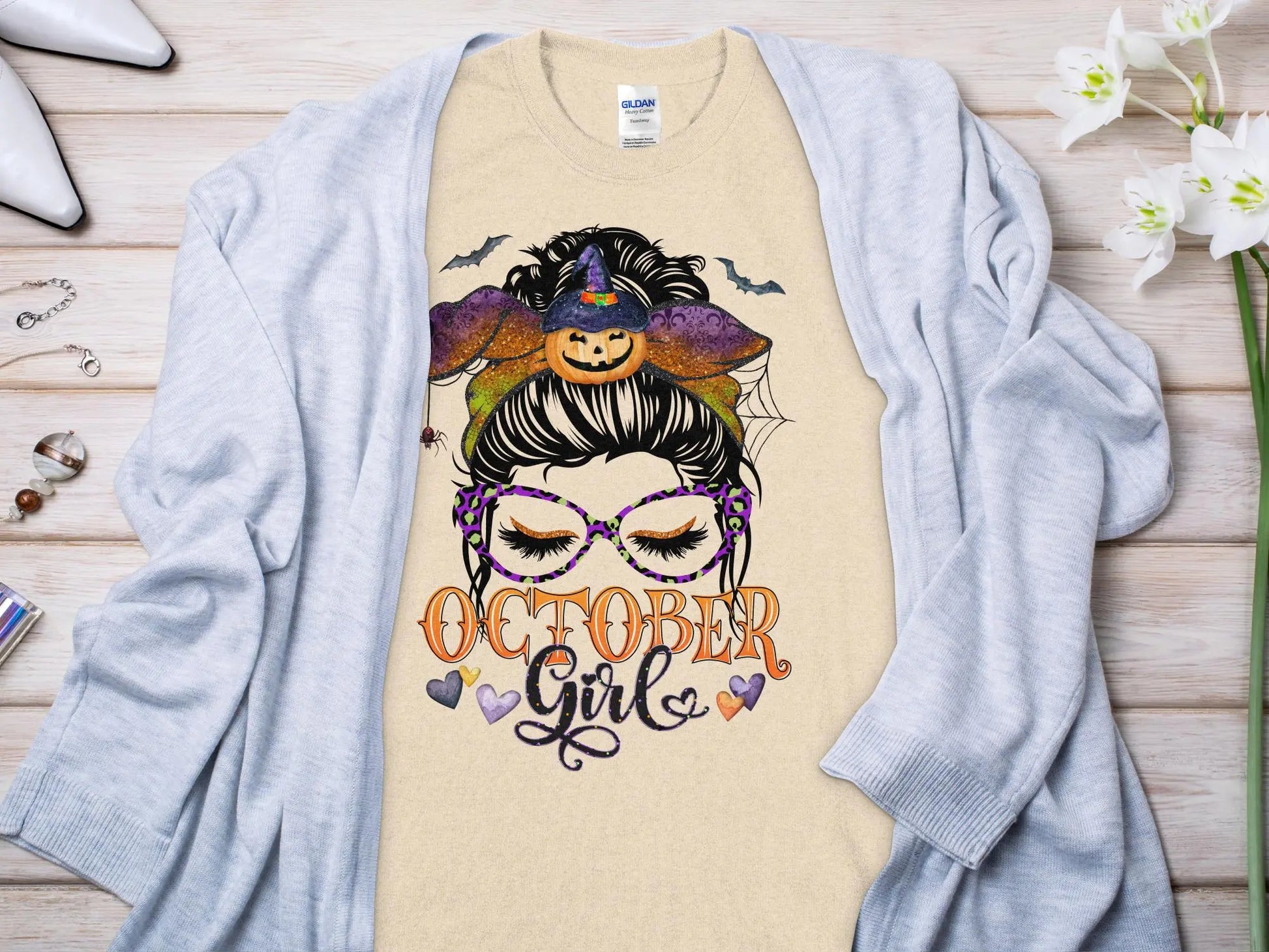 October Girl Birthday T- Makes a Great Gift Quality T- All Sizes and Colors Quality Gilden Tee - Creations Unlimited