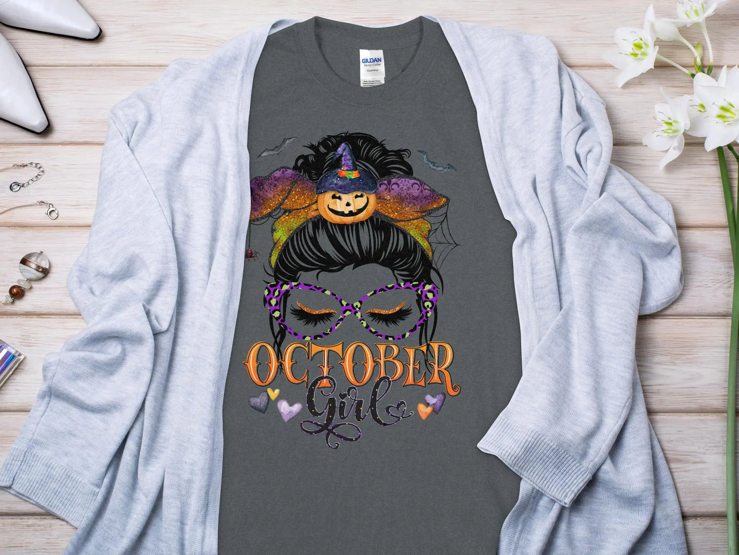 October Girl Birthday T- Makes a Great Gift Quality T- All Sizes and Colors Quality Gilden Tee - Creations Unlimited