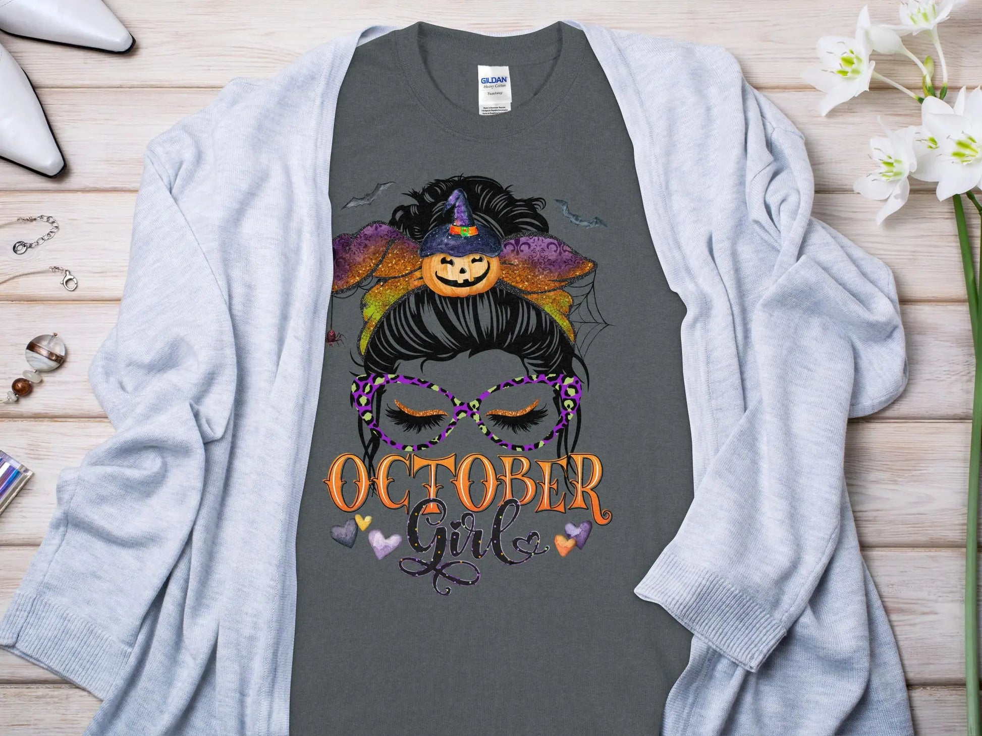 October Girl Birthday T- Makes a Great Gift Quality T- All Sizes and Colors Quality Gilden Tee - Creations Unlimited