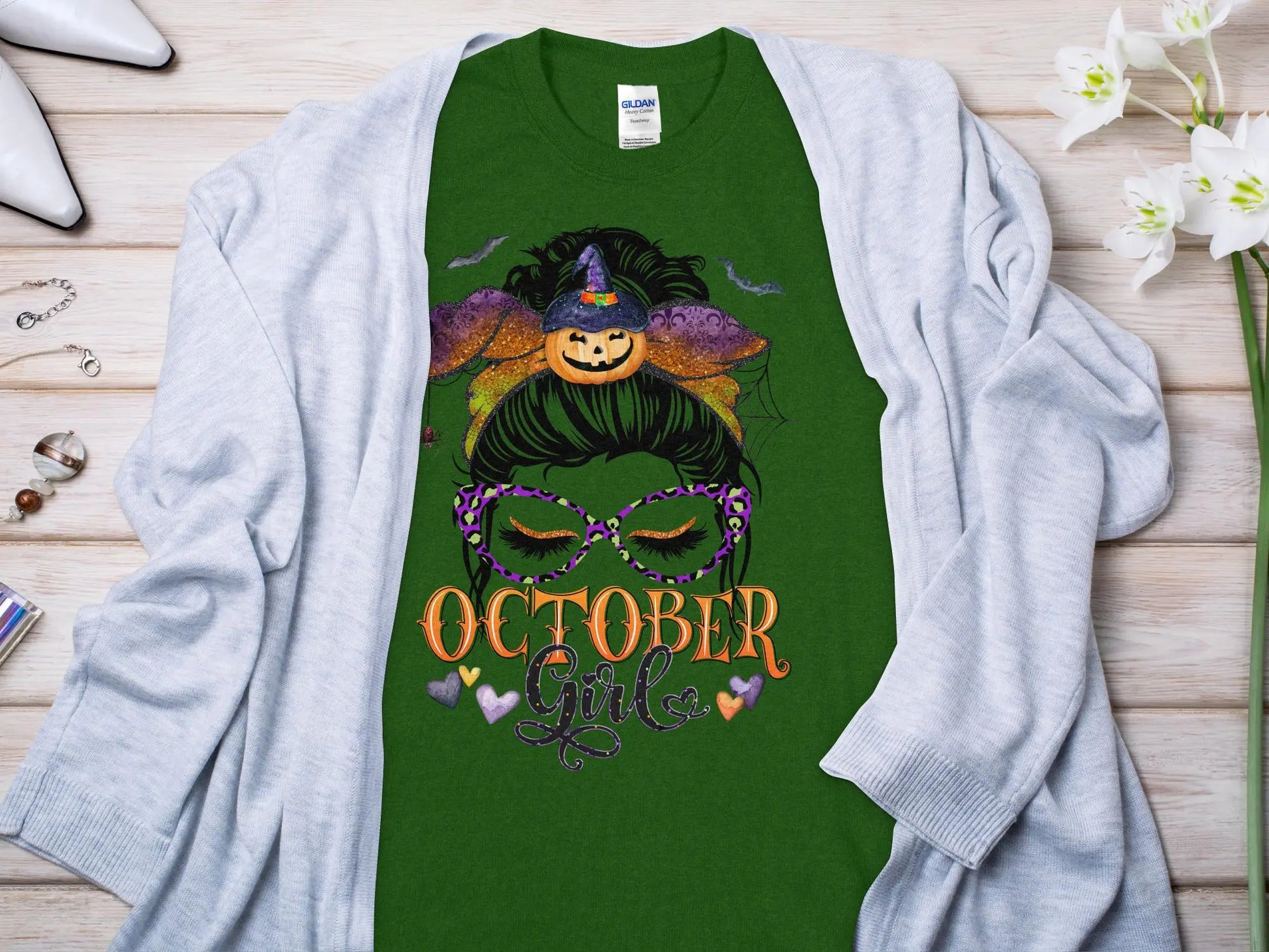 October Girl Birthday T- Makes a Great Gift Quality T- All Sizes and Colors Quality Gilden Tee - Creations Unlimited