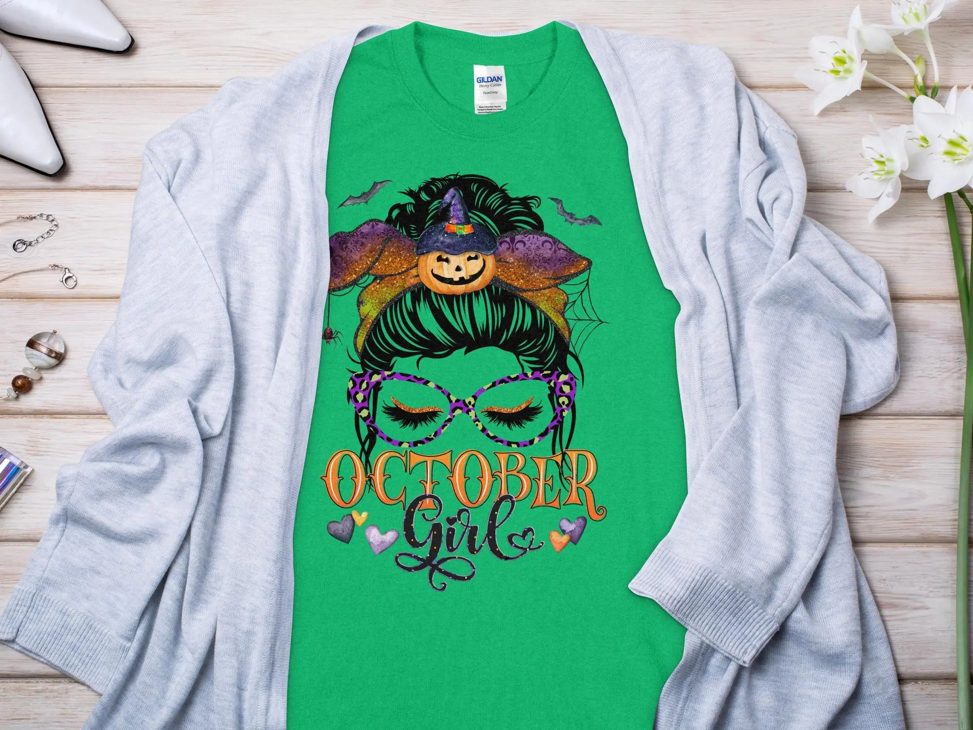 October Girl Birthday T- Makes a Great Gift Quality T- All Sizes and Colors Quality Gilden Tee - Creations Unlimited