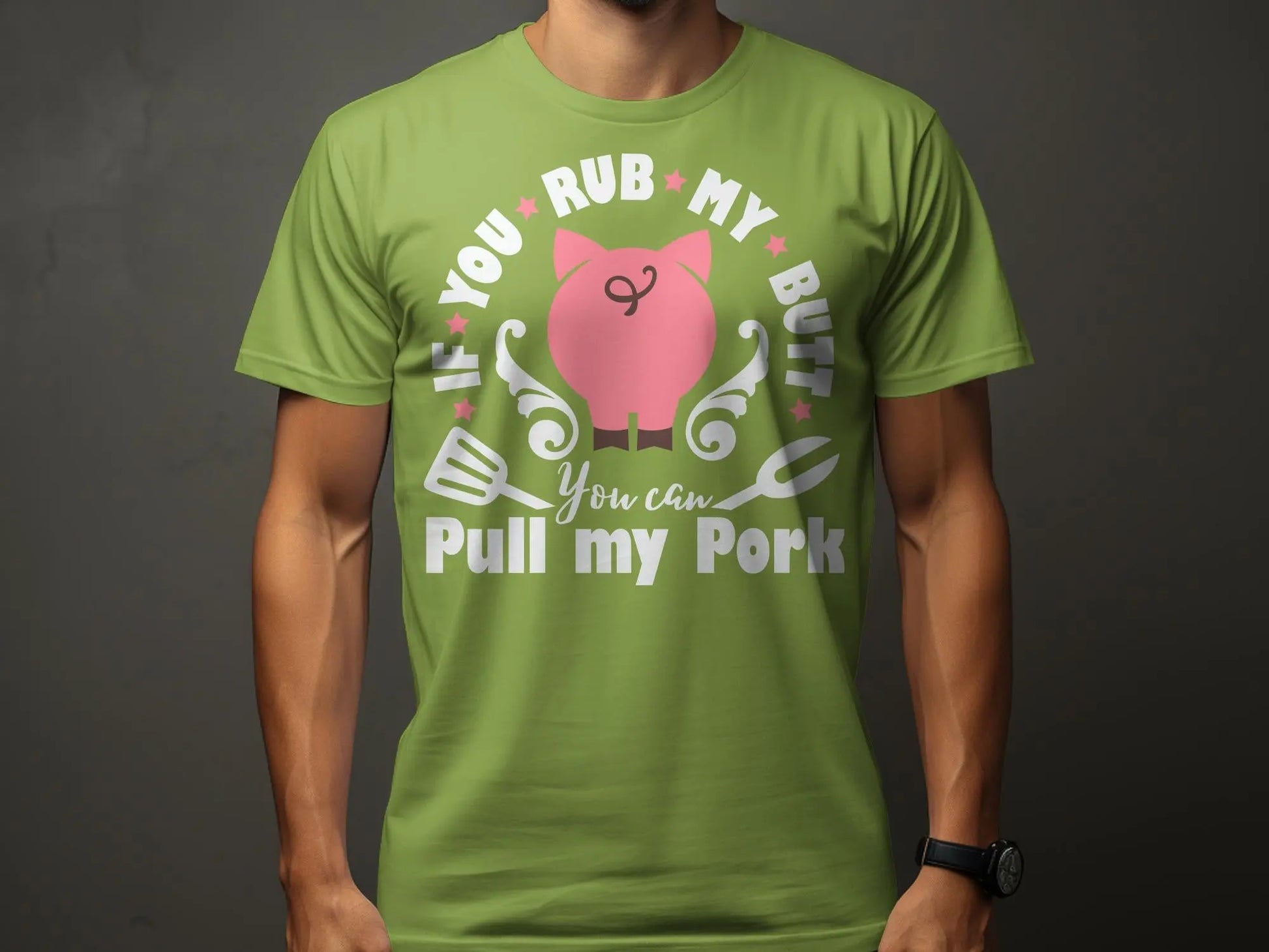 Rub My Butt high-quality BBQ outdoor cooking tee-shirt - Creations Unlimited