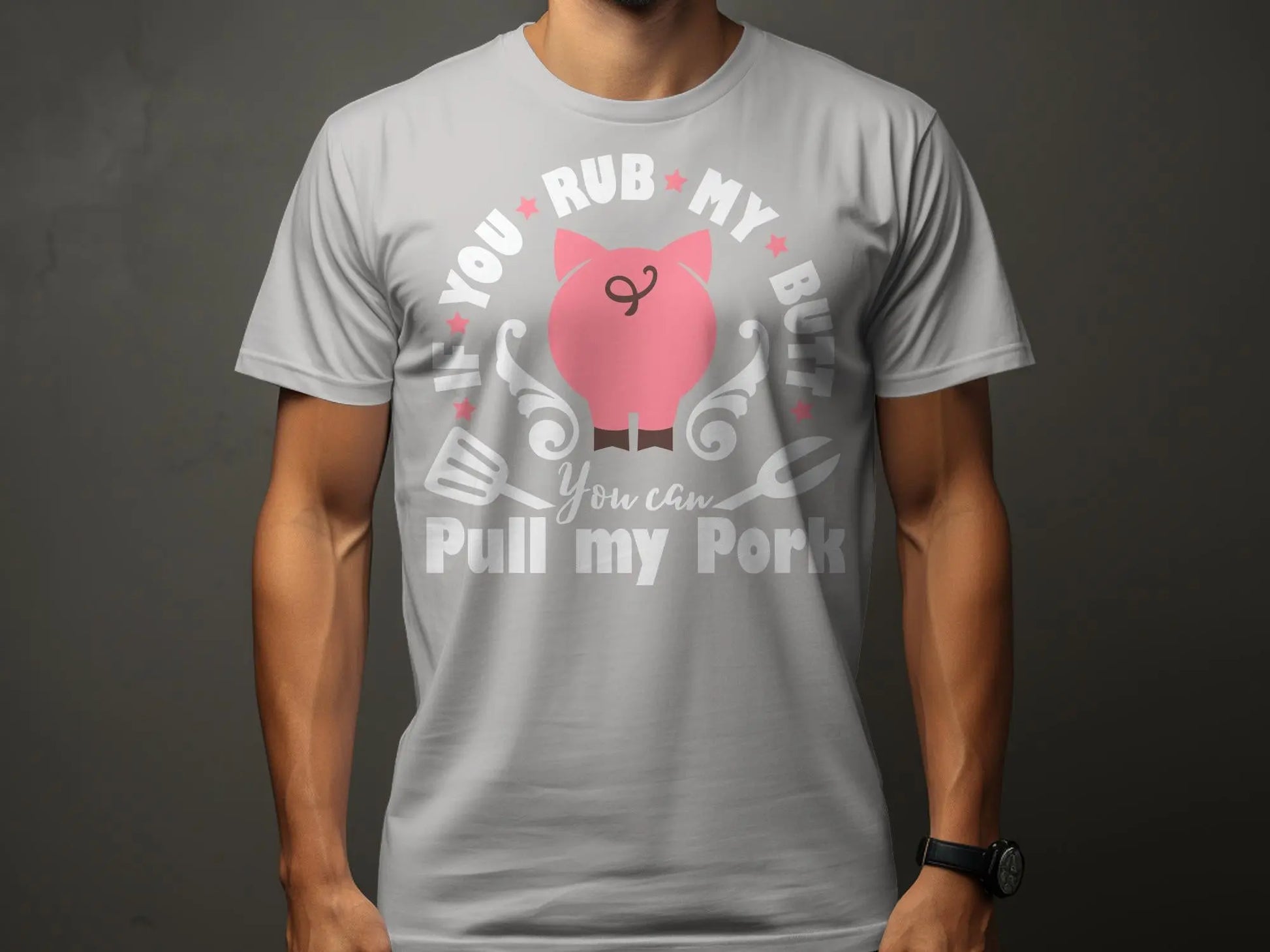 Rub My Butt high-quality BBQ outdoor cooking tee-shirt - Creations Unlimited