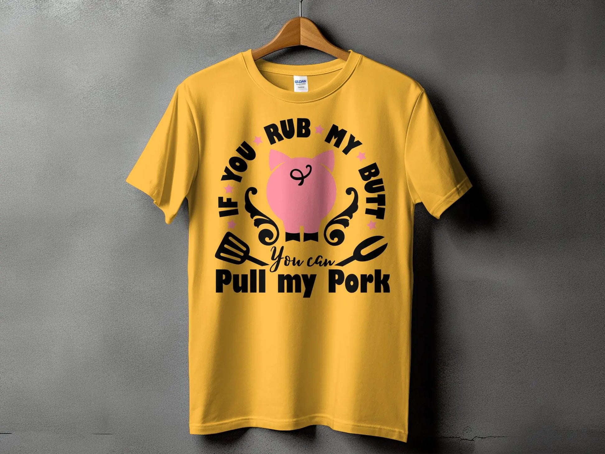 Rub My Butt high-quality BBQ outdoor cooking tee-shirt - Creations Unlimited