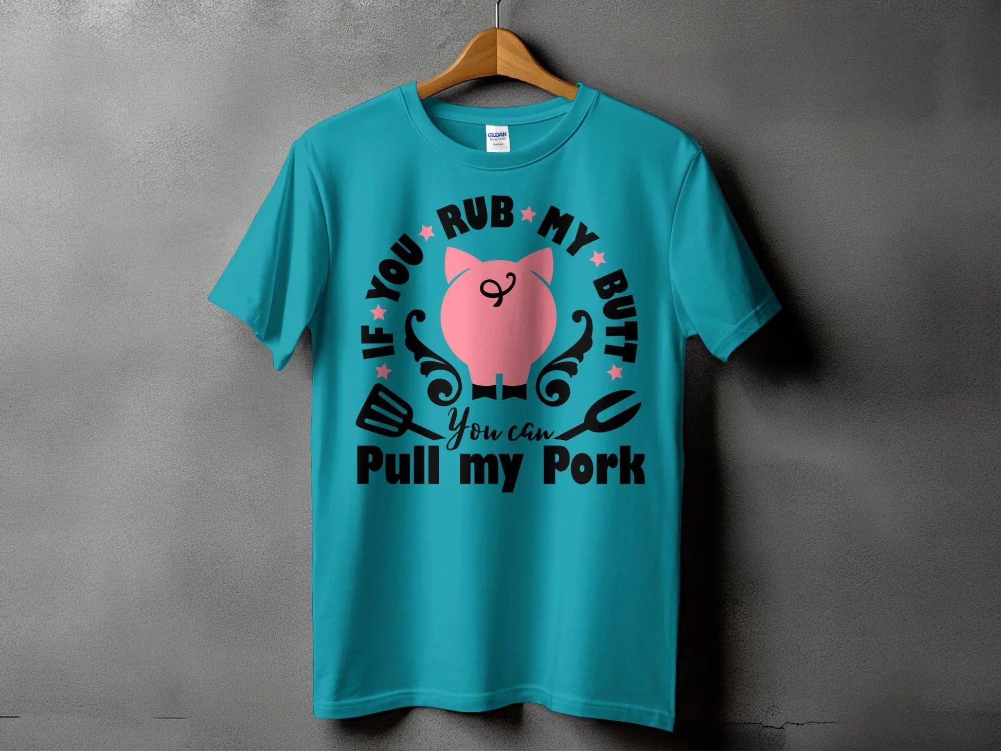Rub My Butt high-quality BBQ outdoor cooking tee-shirt - Creations Unlimited