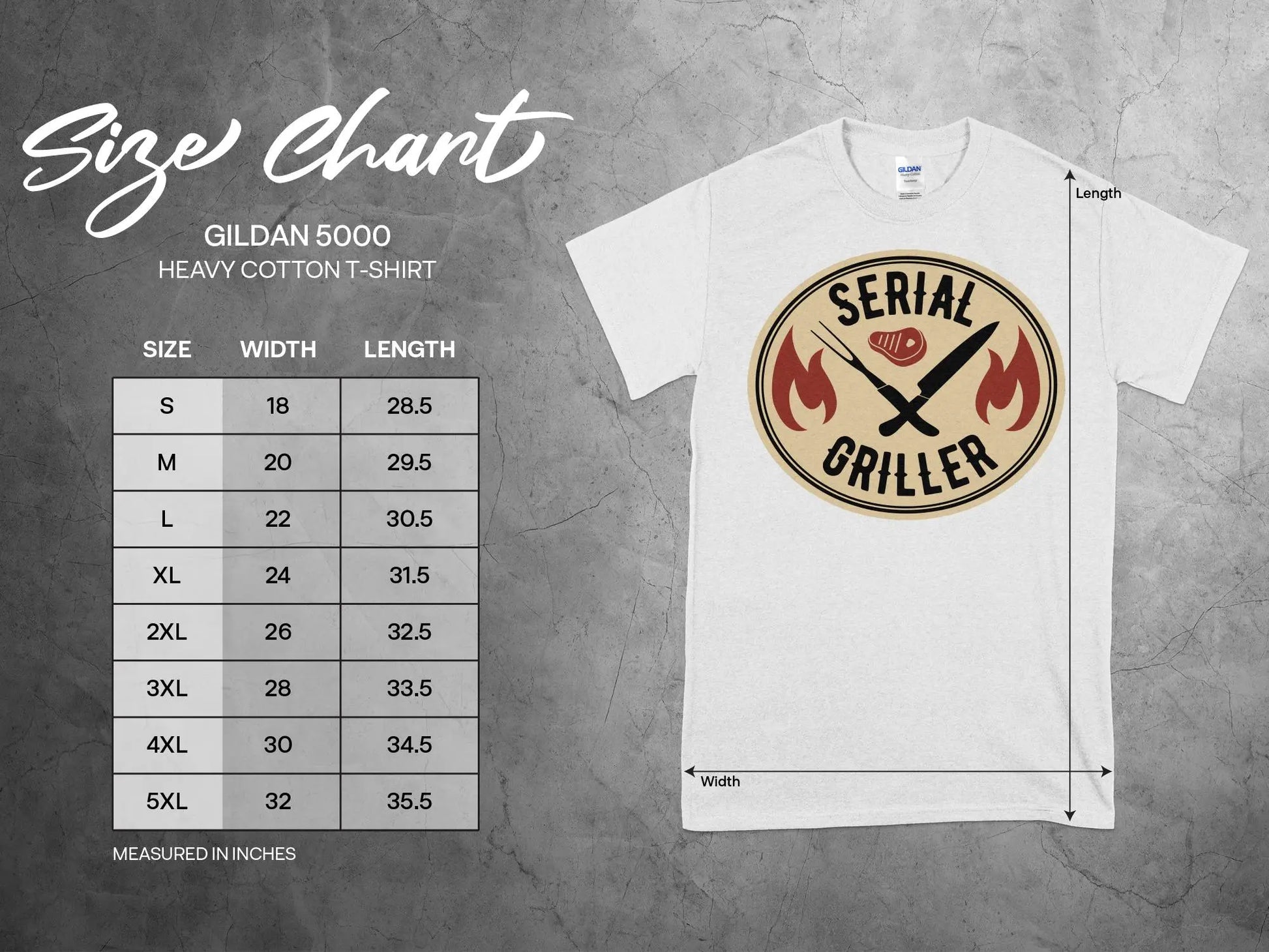 Serial Griller Funny Apparel Tee Shirt BBQ Wear Great for Your BBQ Cookouts - Creations Unlimited
