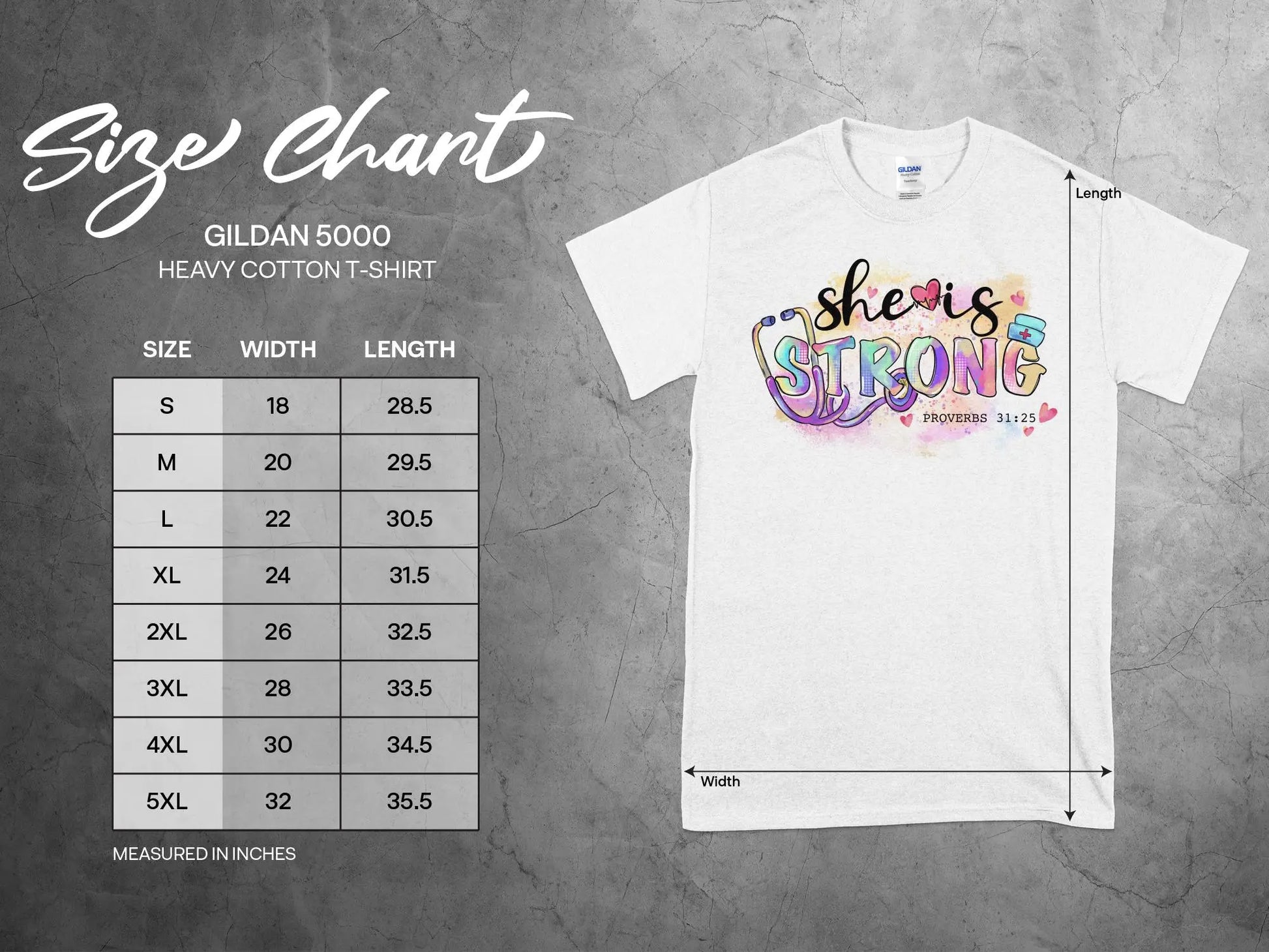 She Is Strong Nurse, Future Nurse Gift Idea, Nursing School Student Grad, LPN, Nurse Life, Funny Nurse Quality Gildan Tee Support a Nurse - Creations Unlimited