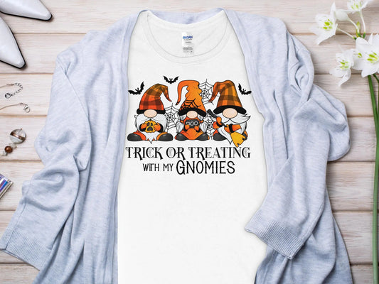 This Halloween with my GNOMIES T-Shirt is crafted from high-quality fabric in sizes to fit all shapes and size - Creations Unlimited