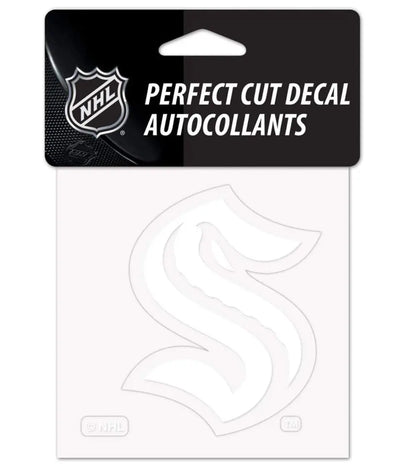 WinCraft NHL Seattle Kraken Logo 4" x 4" inch Outdoor White Vinyl Decal WinCraft