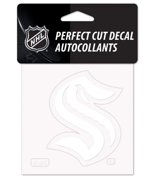WinCraft NHL Seattle Kraken Logo 4" x 4" inch Outdoor White Vinyl Decal WinCraft