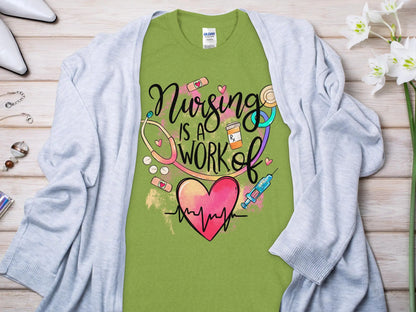 Work of Love Nurse,Future Nurse Gift Idea, Nursing School Student Grad, RN LPN, Nurse Life, Funny Nurse Quality Gildan Tee Support a Nurse - Creations Unlimited